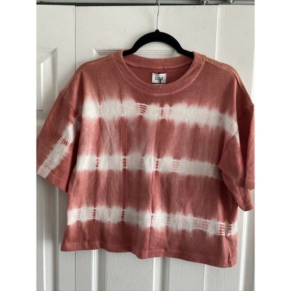 Lini Women's Small Pink Andie Tee‎ Pullover Cozy Tie Dye Boho Top NEW - Picture 1 of 6